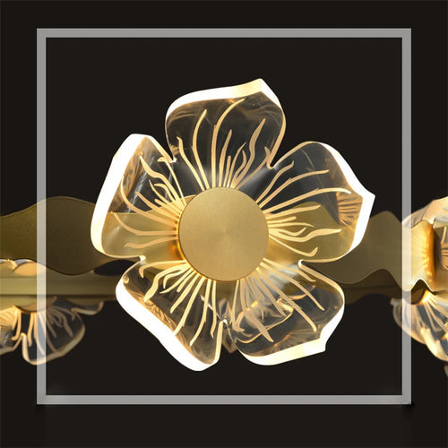 Modern petal-shaped chandelier with LED lighting - vue 5 sur 7