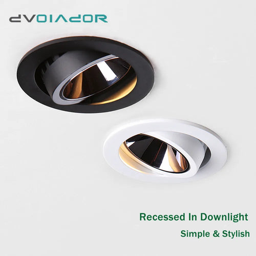 Modern adjustable anti-glare aluminium recessed ceiling light for indoor use
