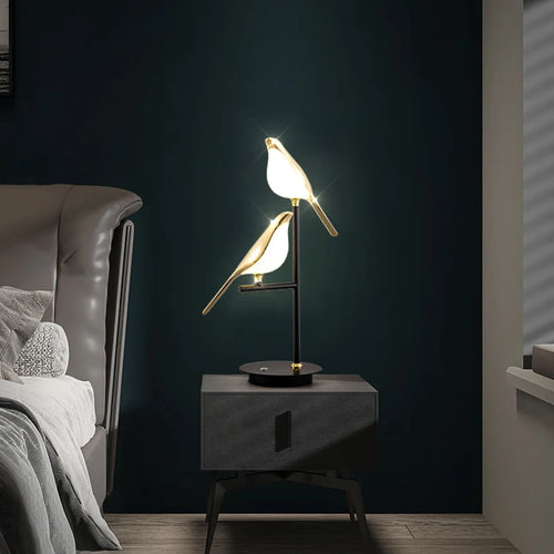 Nomi LED floor lamp postmodern bird golden electroplated luxury reading light - vue 5 sur 16