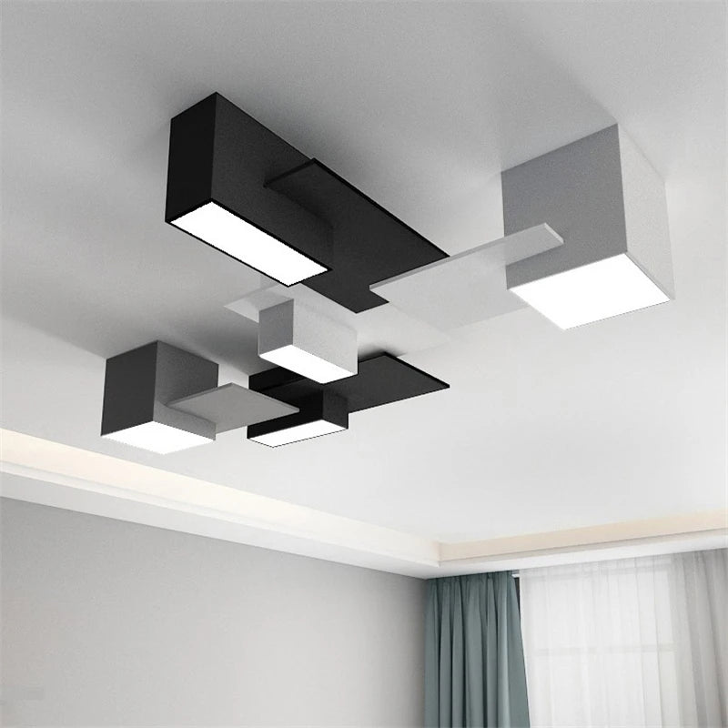 Modern nordic ceiling light geometric creative box combination