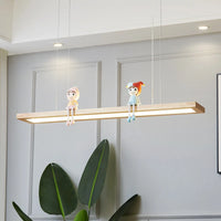 Creative modern minimalist wooden LED pendant light