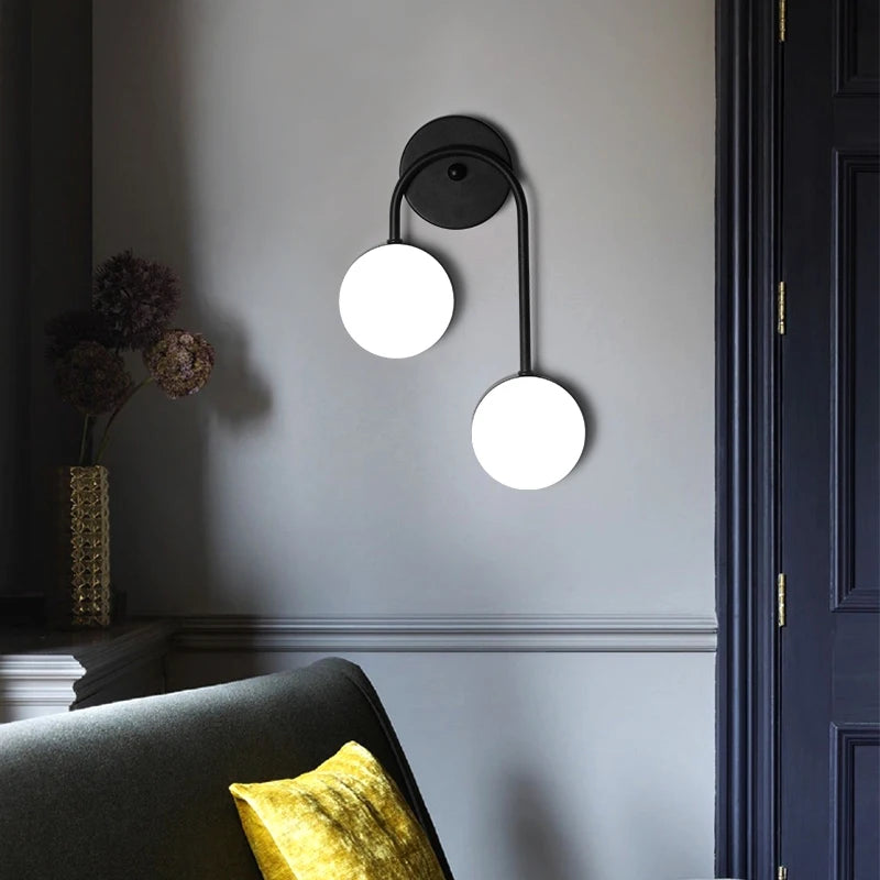 Nordic style gold copper wall light with soft LED commercial lighting - vue 5 sur 10
