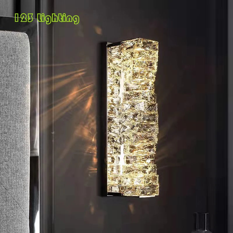 Modern crystal wall light elegant star decor for interiors