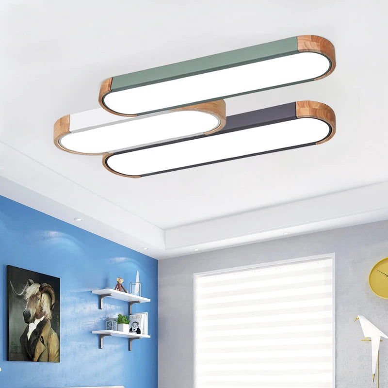Nordic long ceiling light 3 colour dimmable LED lamp