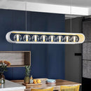Contemporary clear glass chandelier with adjustable cord