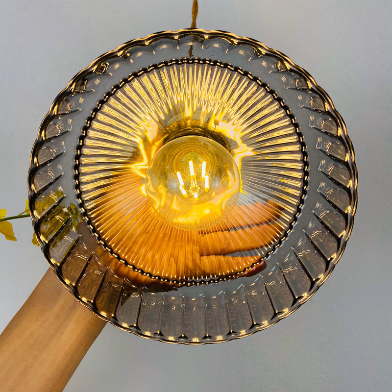 Pendant light with retro glass shade Casbelle - vue 8 sur 13