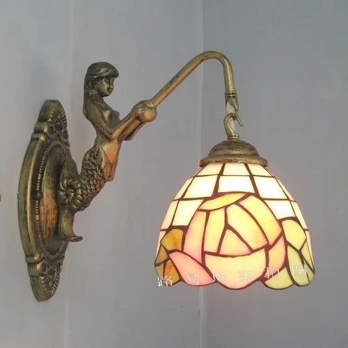 Tiffany style mermaid wall light with elegant design - vue 6 sur 13