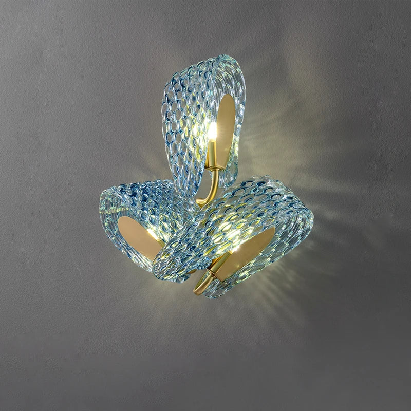 Art deco copper and blue chandelier for elegant interiors - vue 6 sur 21