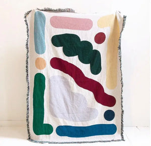 Striped cotton throw bohemian style for living room and travel