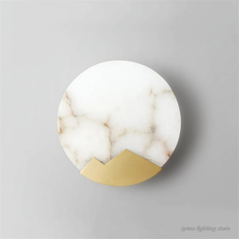 Marble and copper wall lights for interior decoration