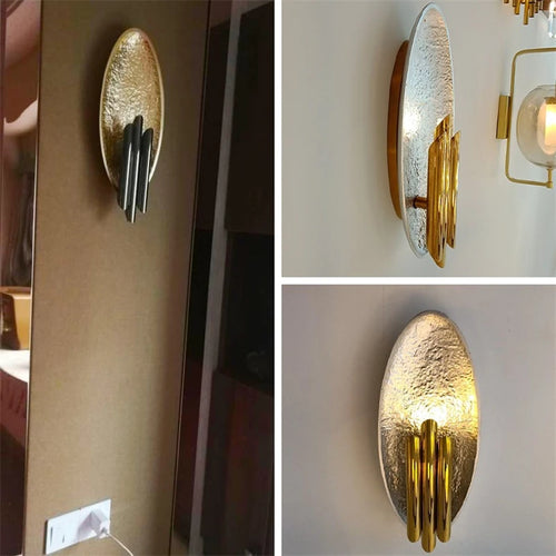 Metal LED wall light for hotel and hallway - vue 5 sur 7