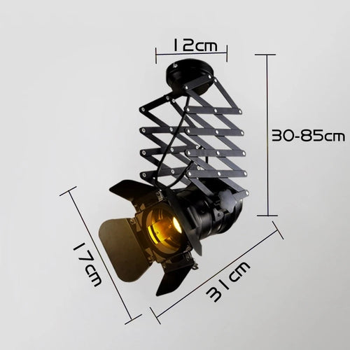 American retro rotating ceiling light for industrial bar and restaurant - vue 7 sur 10