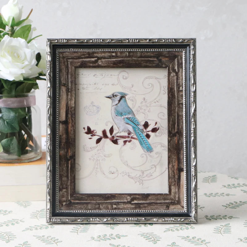 Retro solid wood photo frame for family décor - vue 4 sur 7