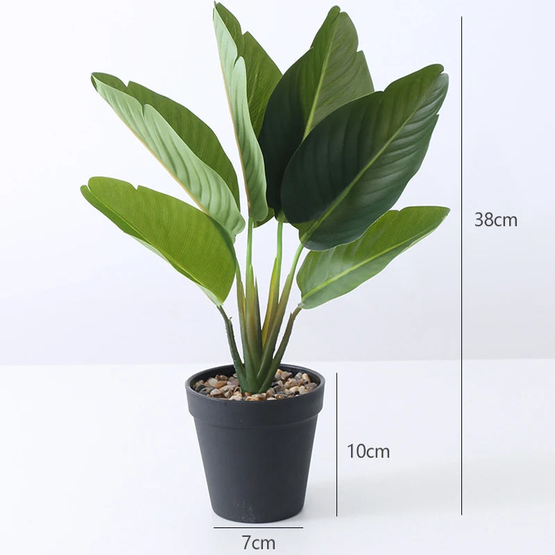 Artificial tropical banana plant in pot jungle realistic decor