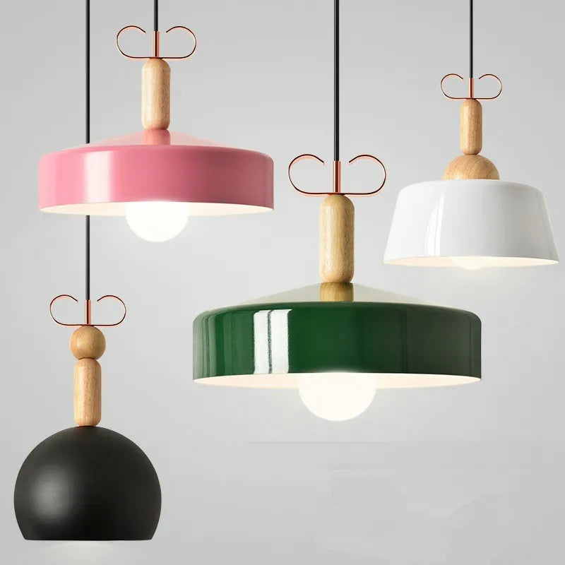 Nordic style solid wood chandelier for bar and café