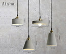 Industrial cement pendant light for table and bar