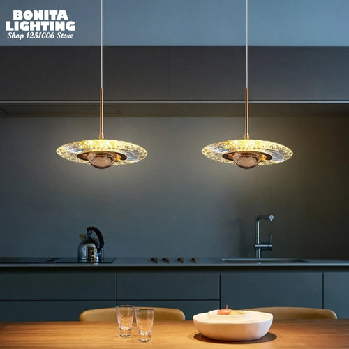 Modern acrylic UFO pendant light for interior decoration - vue 5 sur 7