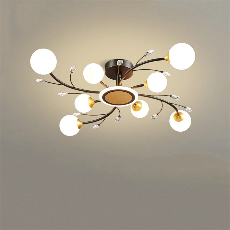 Modern vintage crystal glass ceiling light for decorative lighting