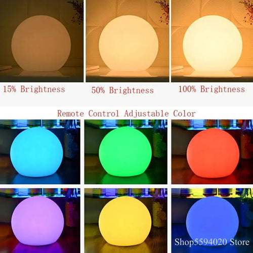 Modern LED ball floor lamp for indoor and outdoor decor - vue 5 sur 6