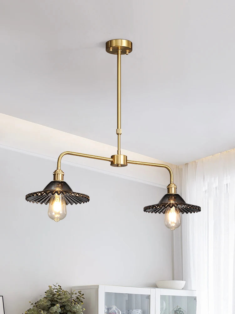 All copper dining room, simple table lamp, modern retro, nostalgic, Nordic porch, coffee shop, American country style Chandelier