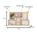 Collage Multiple Picture Frames for 6 Photos in 4 x 6 Inches Wooden, MDF Wall Mounting Frame (Natural)