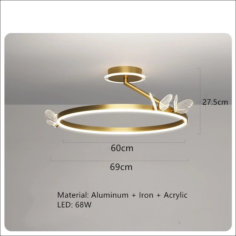 Modern romantic butterfly acrylic wall light - vue 9 sur 17