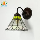 Retro wall light with minimalist tiffany style stained glass