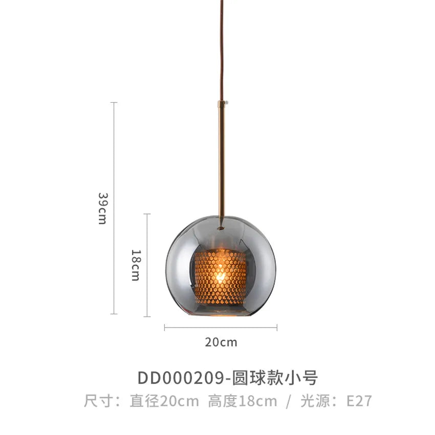 Modern glass pendant light for elegant interior decor - vue 17 sur 17