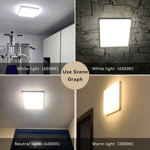 Modern square LED ceiling light for stylish interiors - vue 6 sur 18