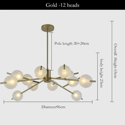Modern glass pendant light for elegant interior decor - vue 9 sur 12