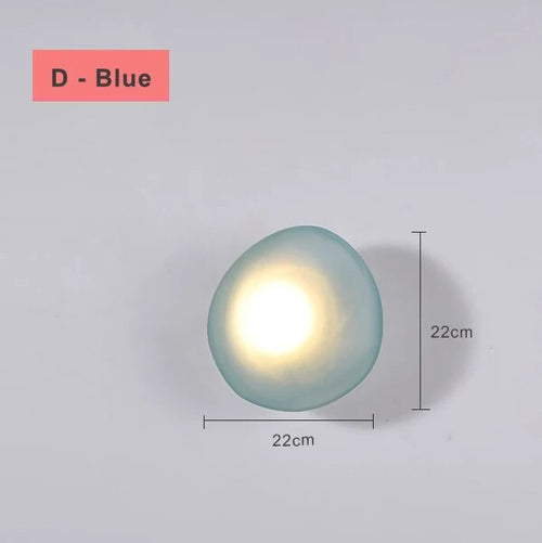Modern nordic LED wall light pebble design for bedroom and staircase - vue 20 sur 21