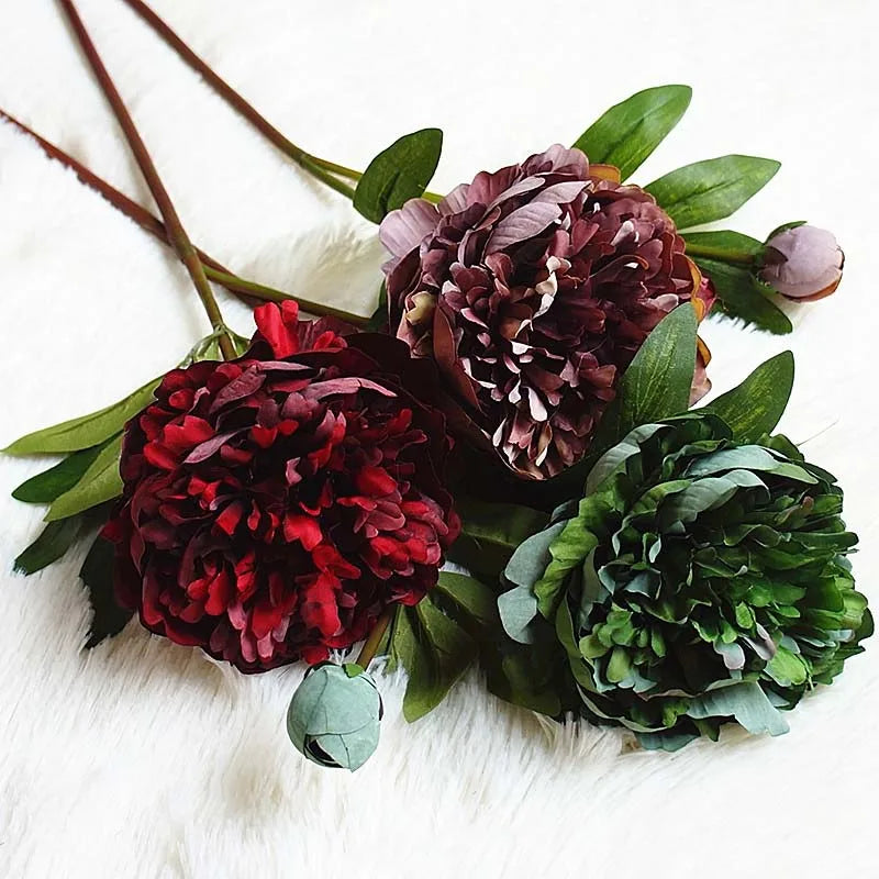 Artificial peony flower branch for elegant decor - vue 10 sur 13