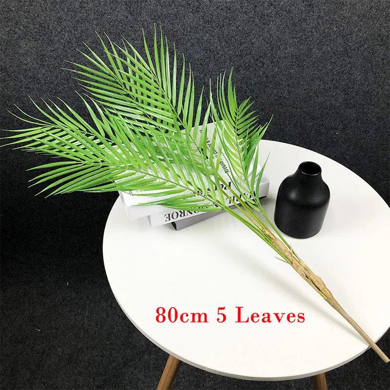 Artificial tropical palm tree with monstera leaves garden decoration - vue 8 sur 12