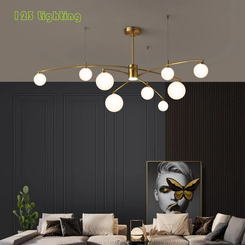Contemporary metal and glass chandelier for modern interiors