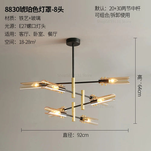 Nordic glass chandelier with creative design - vue 12 sur 12