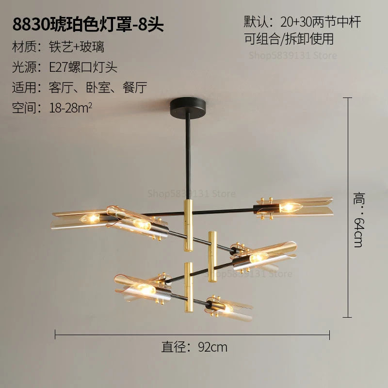 Nordic glass chandelier with creative design - vue 11 sur 12