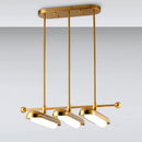 Postmodern gold art deco iron and glass chandelier for dining room