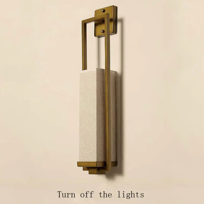 Chinese style wall light bedside lamp living room bedroom corridor hotel stair e27 fabric wall sconce - vue 4 sur 7