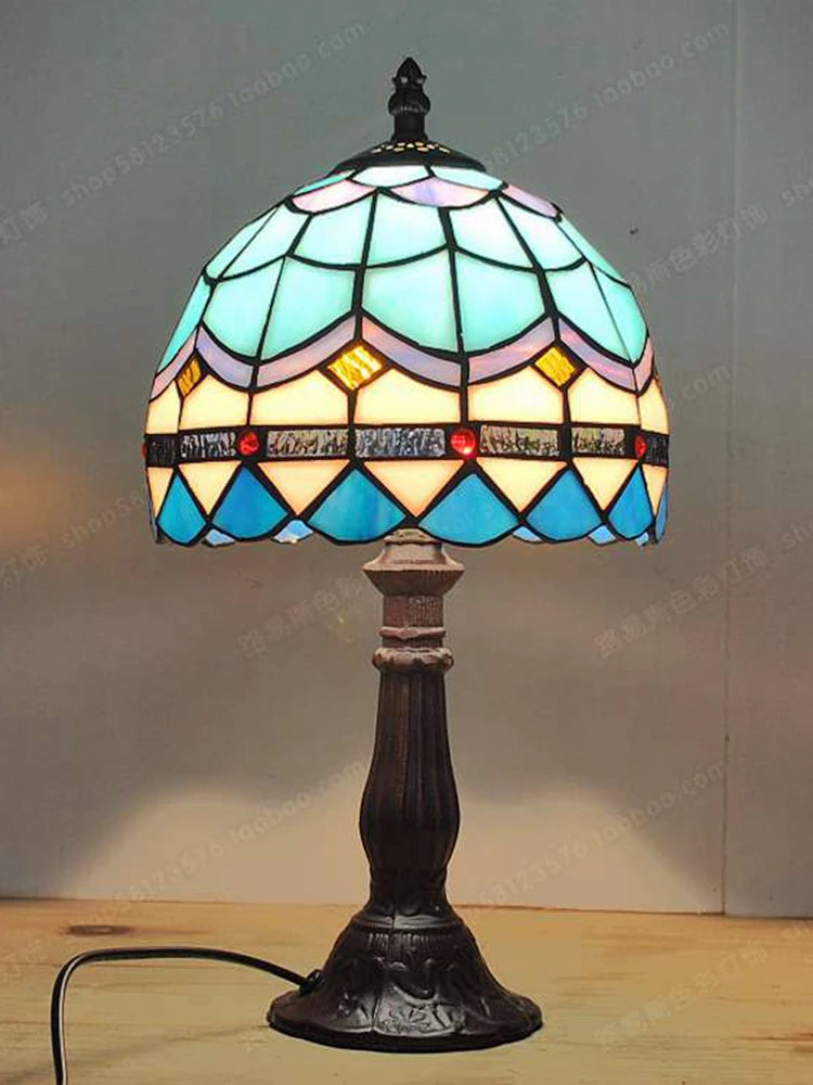European style glass bedside lamp for children - vue 4 sur 6