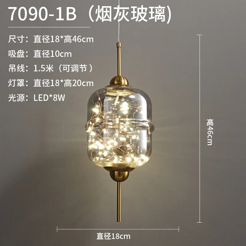 Creative modern glass pendant light for bars and shops - vue 11 sur 11
