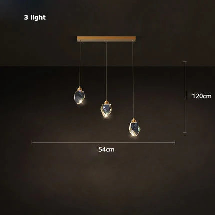 Crystal and copper art deco modern design chandelier - vue 16 sur 22