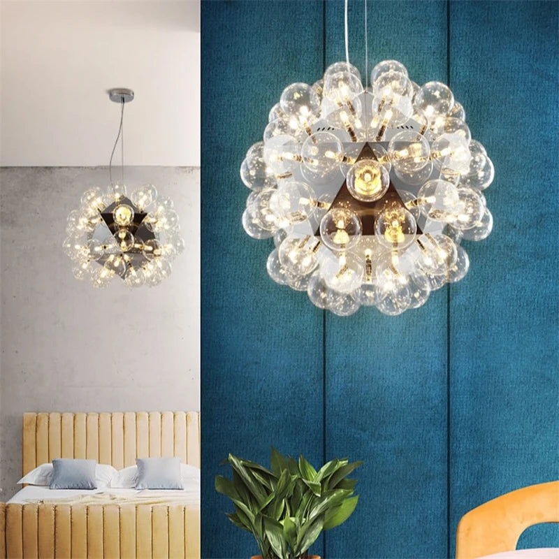 Modern nordic glass ball pendant light for interior decoration