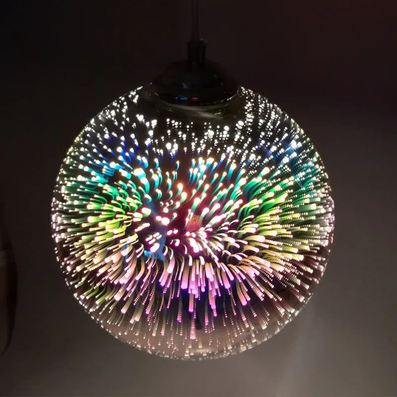 Modern nordic decorative LED pendant lamp fireworks design - vue 3 sur 9