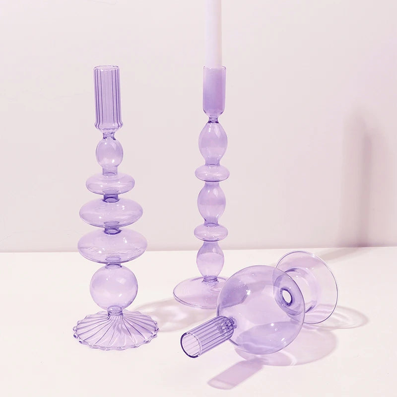 glass candle holder for romantic and festive decoration