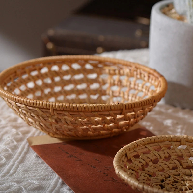 handwoven basket for fruit and vegetables storage and picnic