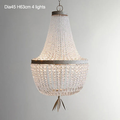 Vintage crystal pendant light in industrial style for elegant interiors - vue 9 sur 14
