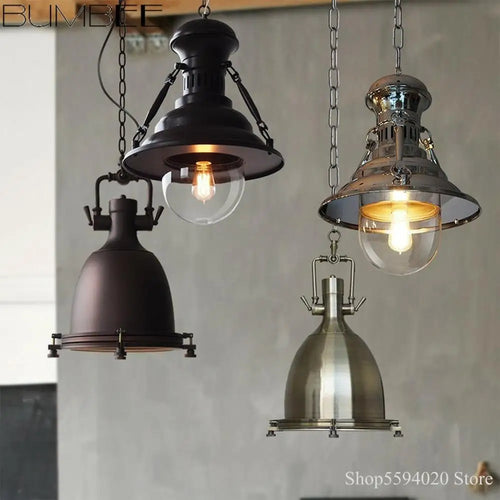 Loft country industrial pendant light - vue 3 sur 9