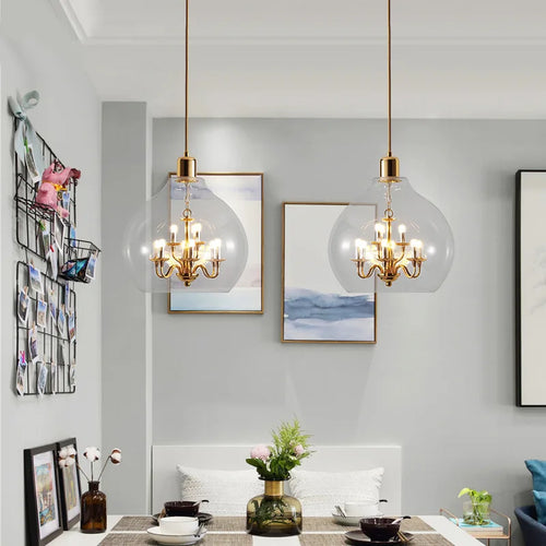 Glass chandeliers for loft and restaurant decor - vue 4 sur 6