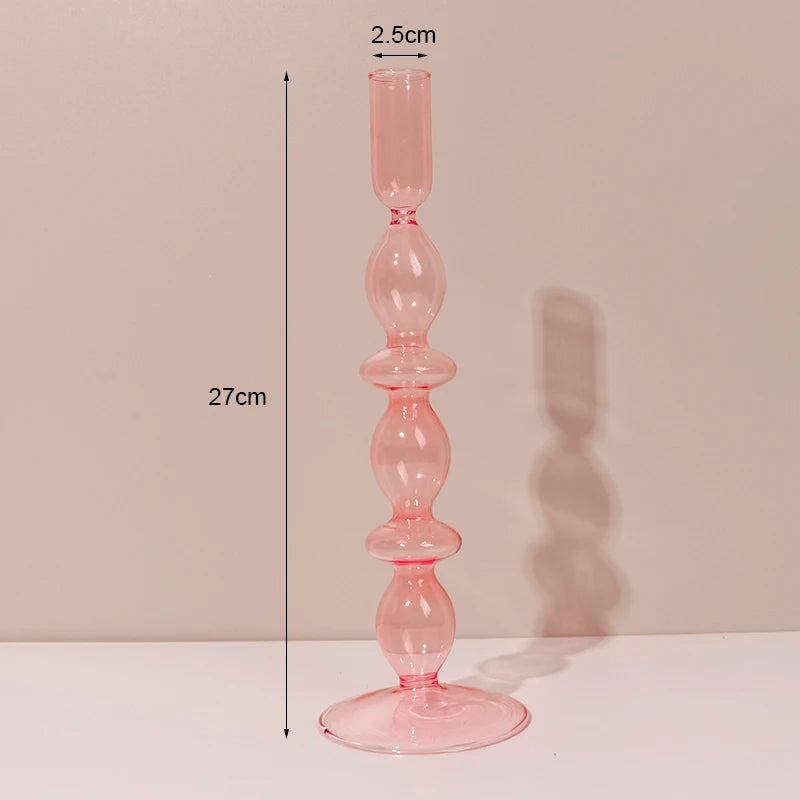 Classic retro glass candle holders for wedding and home decoration - vue 10 sur 17