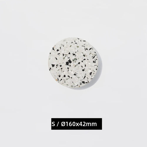 Waterproof round LED outdoor wall light terrazzo and acrylic, indoor or garden lighting